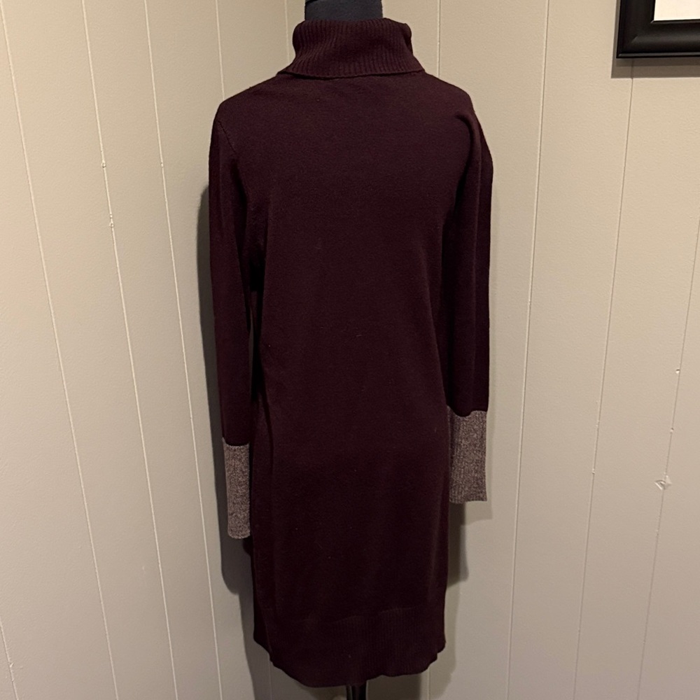B24 Apt. 9 Women Small Long Sleeve Dress in Dark Maroon Turtleneck Formal - Picture 4 of 6
